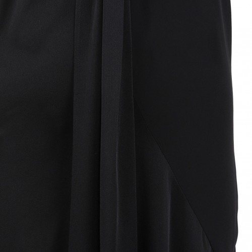 Black Knot-Detail Asymmetric Midi Dress