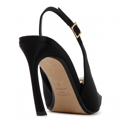 Black Calf Leather Swing Back Pump