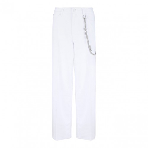 White Chain Detail Pants