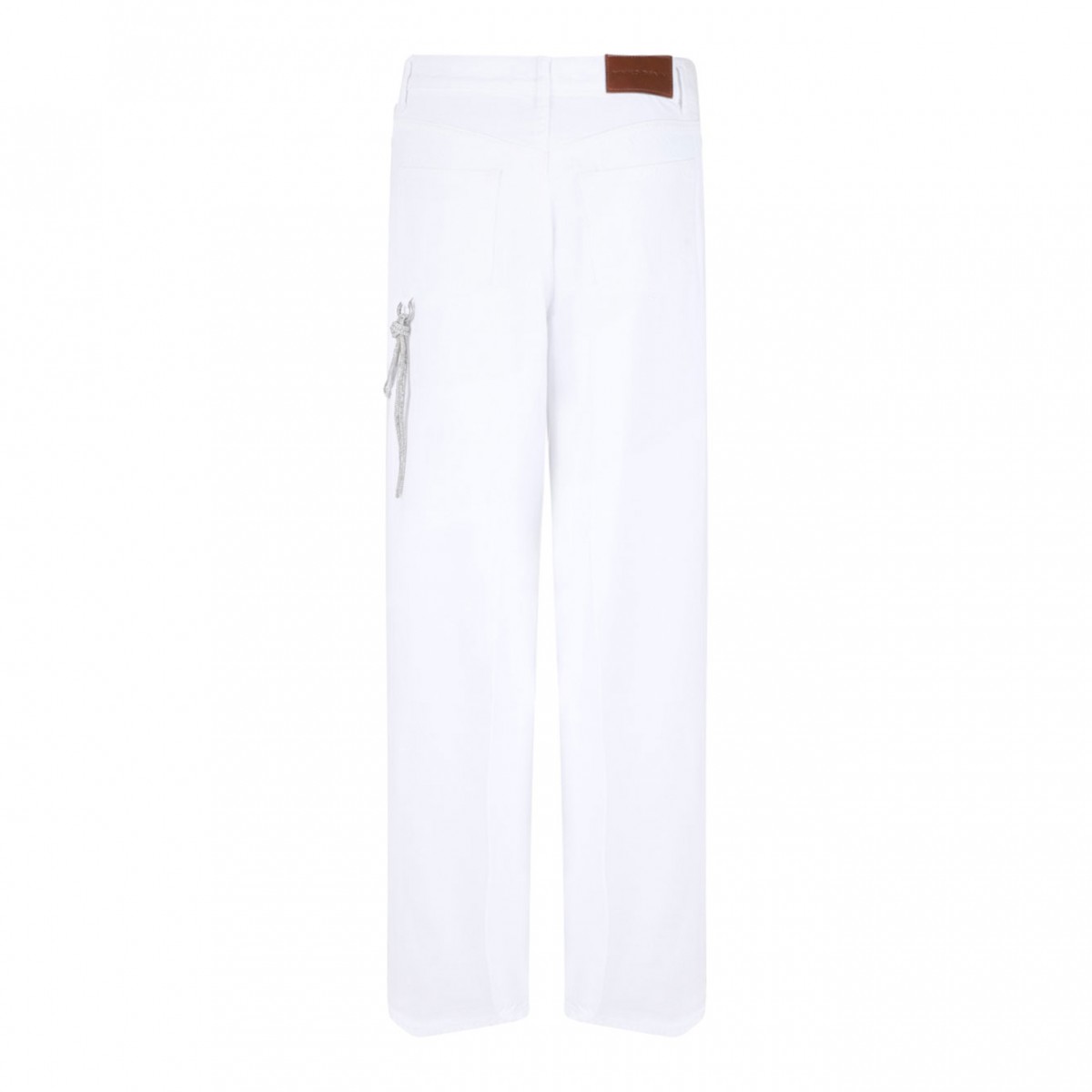 White Chain Detail Pants