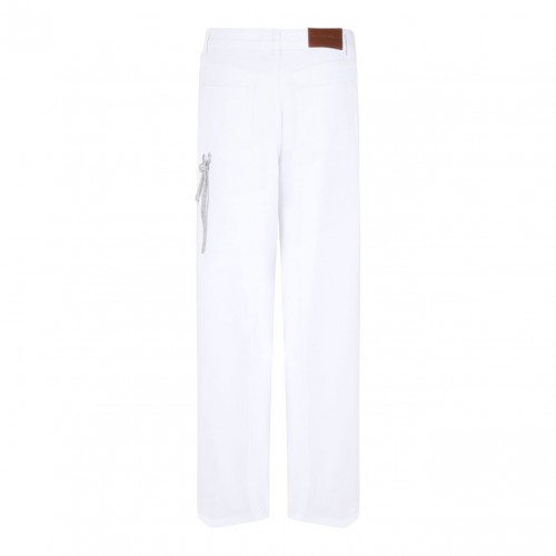 White Chain Detail Pants