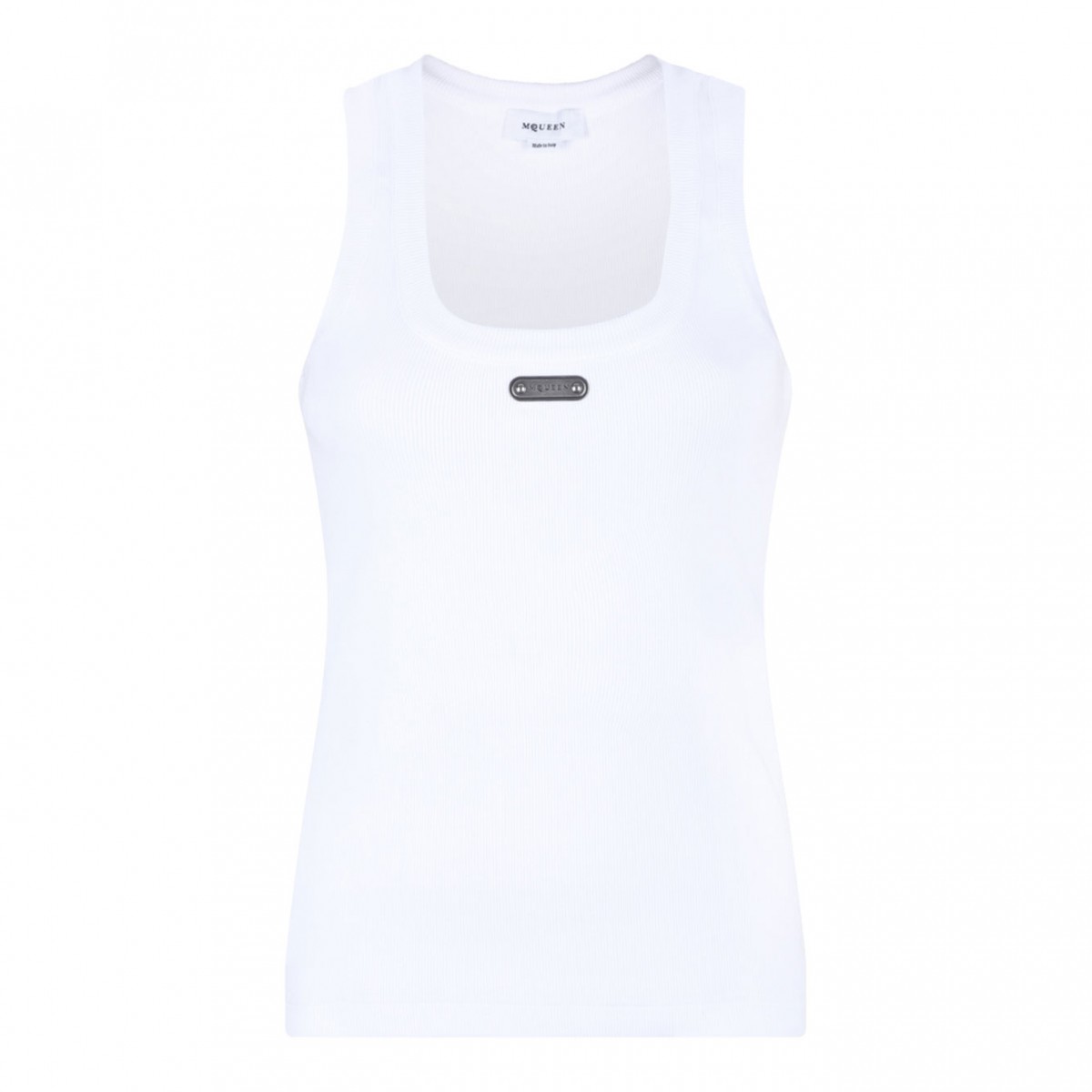 White Logo Plaque Tank Top