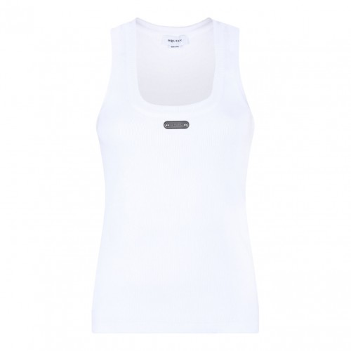 White Logo Plaque Tank Top