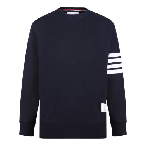 Navy Blue 4-Bar Stripe Sweatshirt