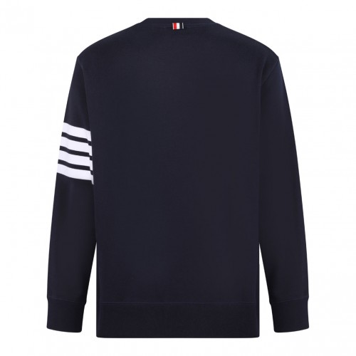 Navy Blue 4-Bar Stripe Sweatshirt 2