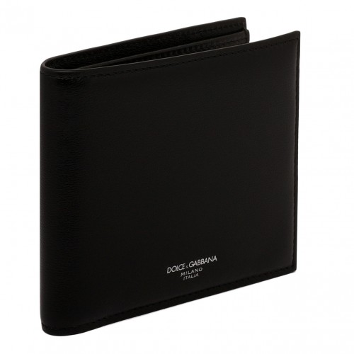Black Logo Print Wallet