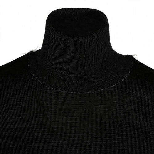 Black Wool Roll Neck Jumper