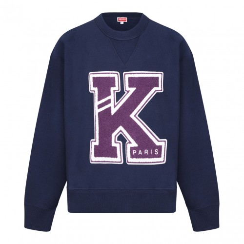 Midnight Blue Logo-Applique Sweatshirt