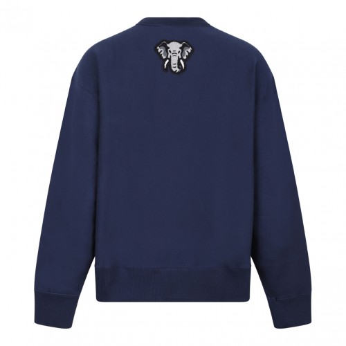 Midnight Blue Logo-Applique Sweatshirt 2