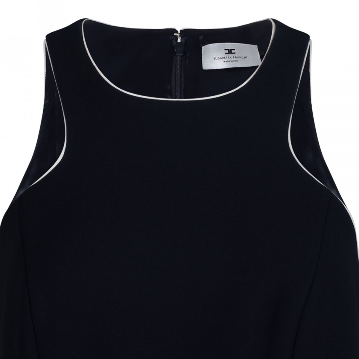 Black Contrasting Belt Dress