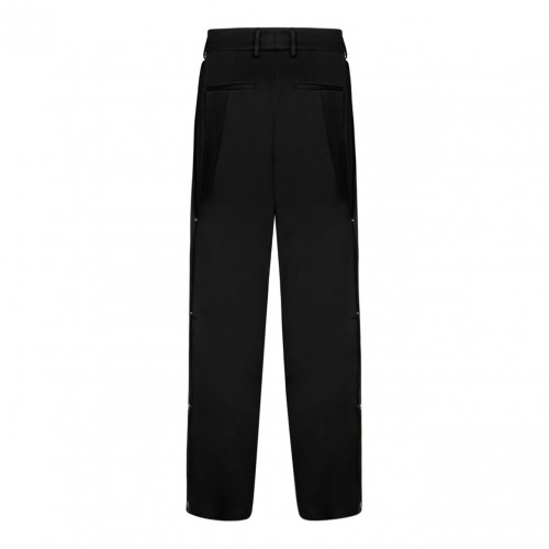 Side Pleats Black Pants
