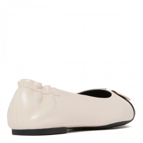 Ivory White and Black Claire Ballerina Shoes 2