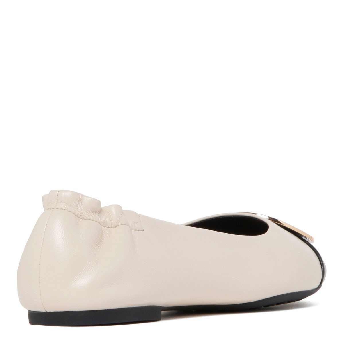 Ivory White and Black Claire Ballerina Shoes