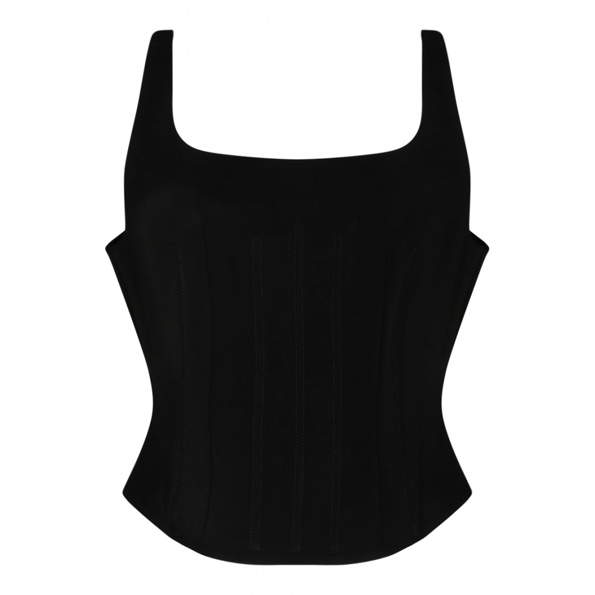 Black Stretch Silk Corset Top