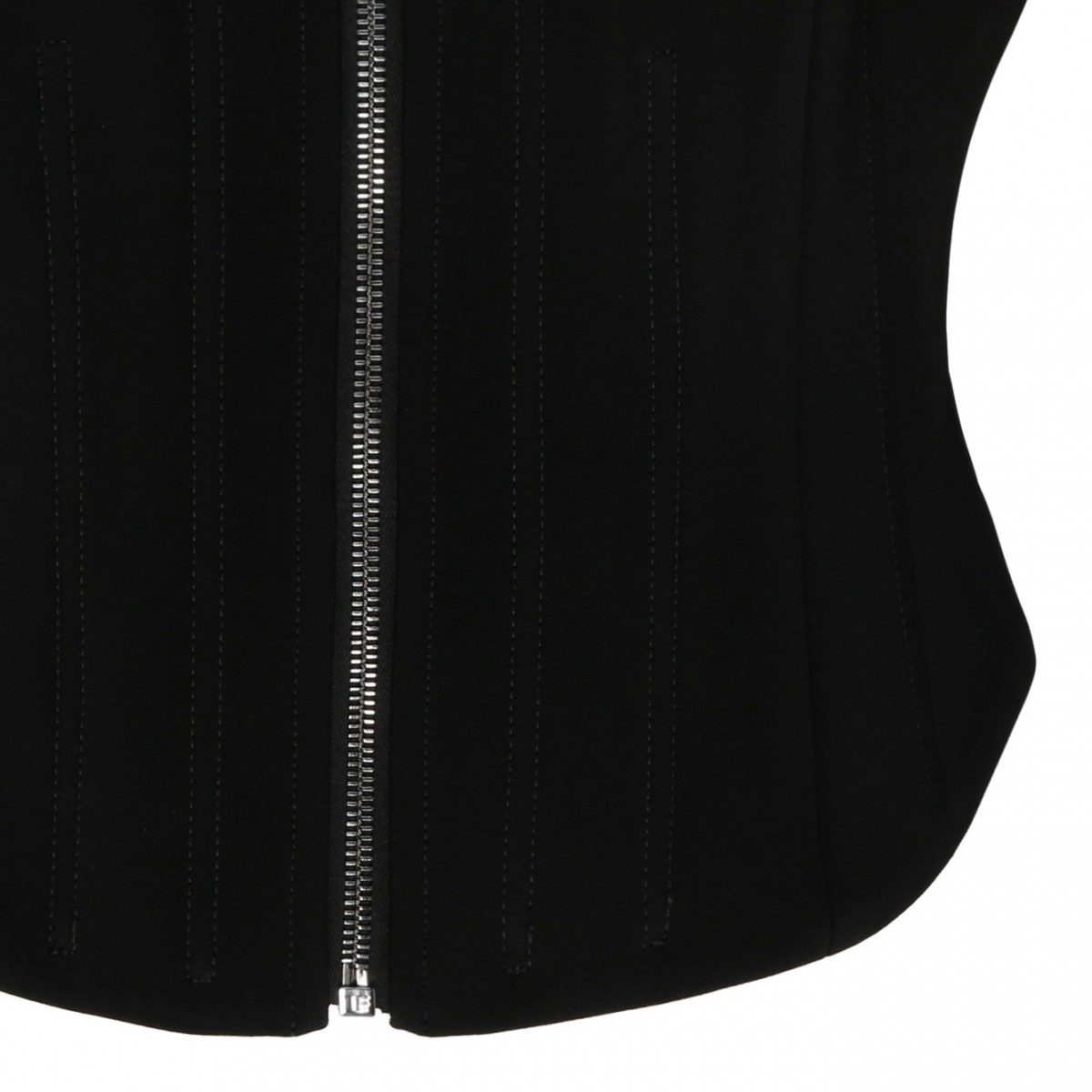 Black Stretch Silk Corset Top