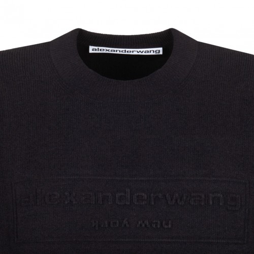 Black Logo Embossed Jumper