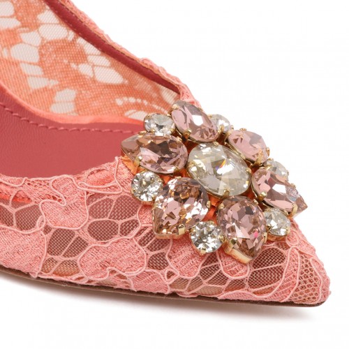 Lace Rainbow Pumps With Brooch Detailing