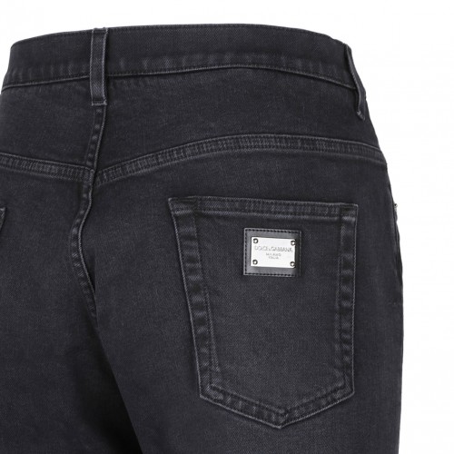 Black Tapered Leg Jeans