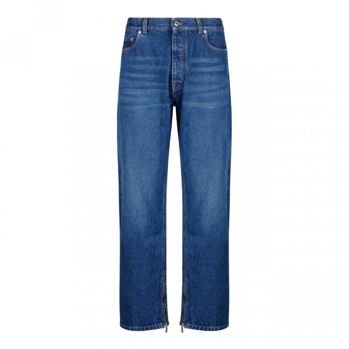 Indigo Blue Cotton Straight Leg Jeans