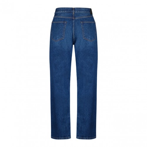 Indigo Blue Cotton Straight Leg Jeans 2