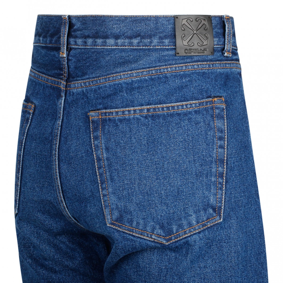 Indigo Blue Cotton Straight Leg Jeans