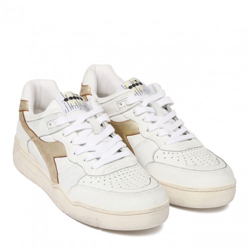 Laminated White Vintage Sneakers 2