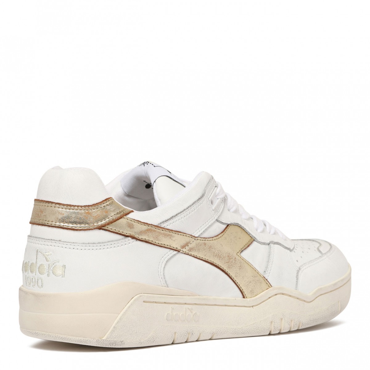 Laminated White Vintage Sneakers