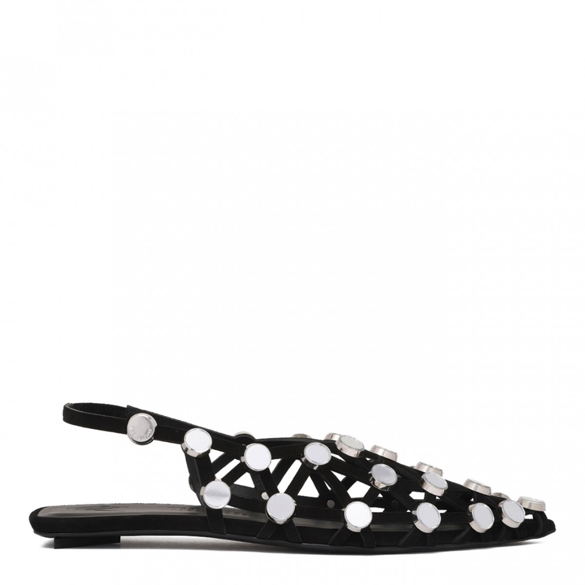 Black Grid Ballerina Shoes