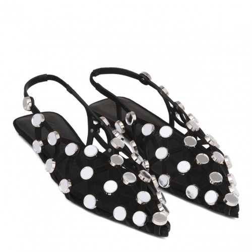 Black Grid Ballerina Shoes 2