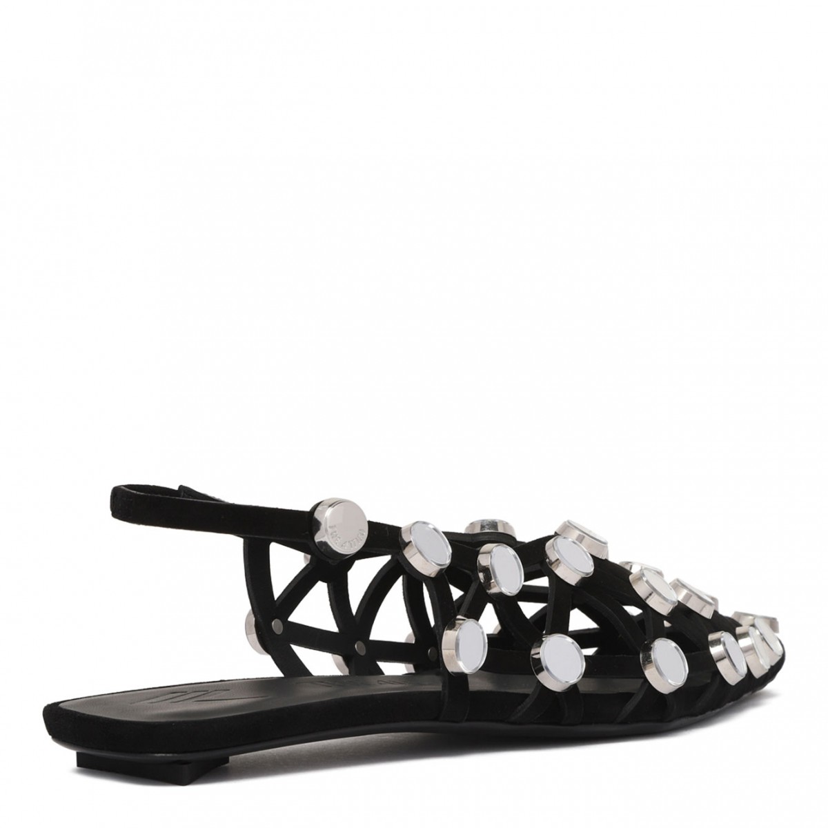 Black Grid Ballerina Shoes