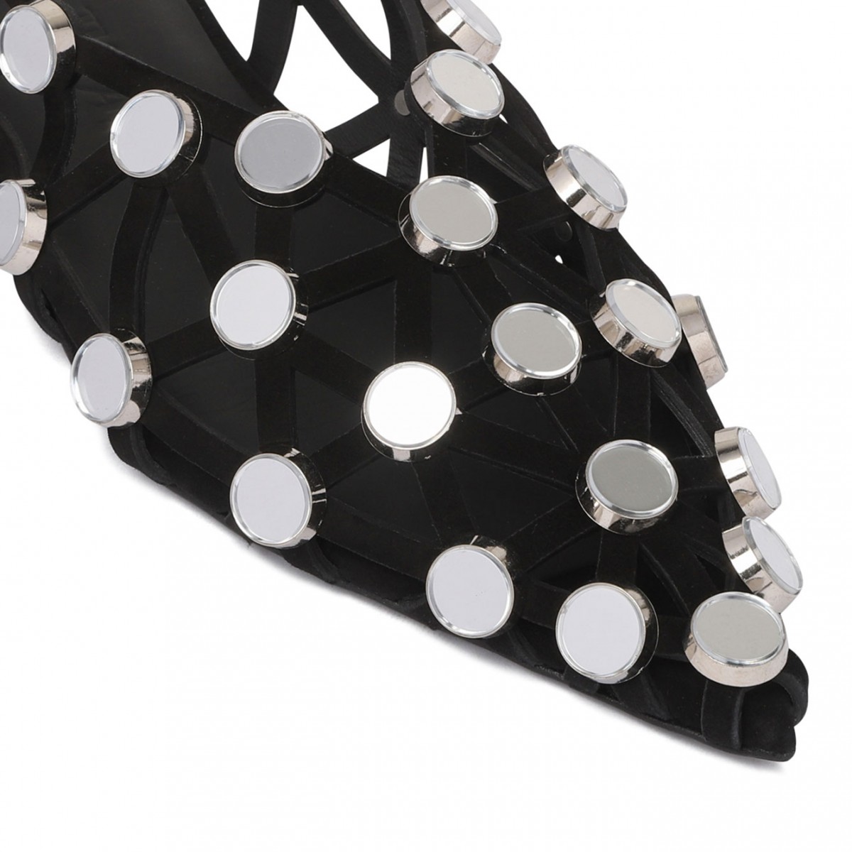 Black Grid Ballerina Shoes