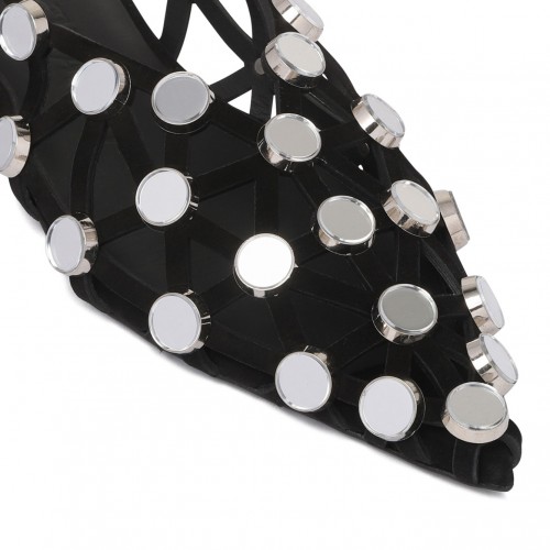 Black Grid Ballerina Shoes