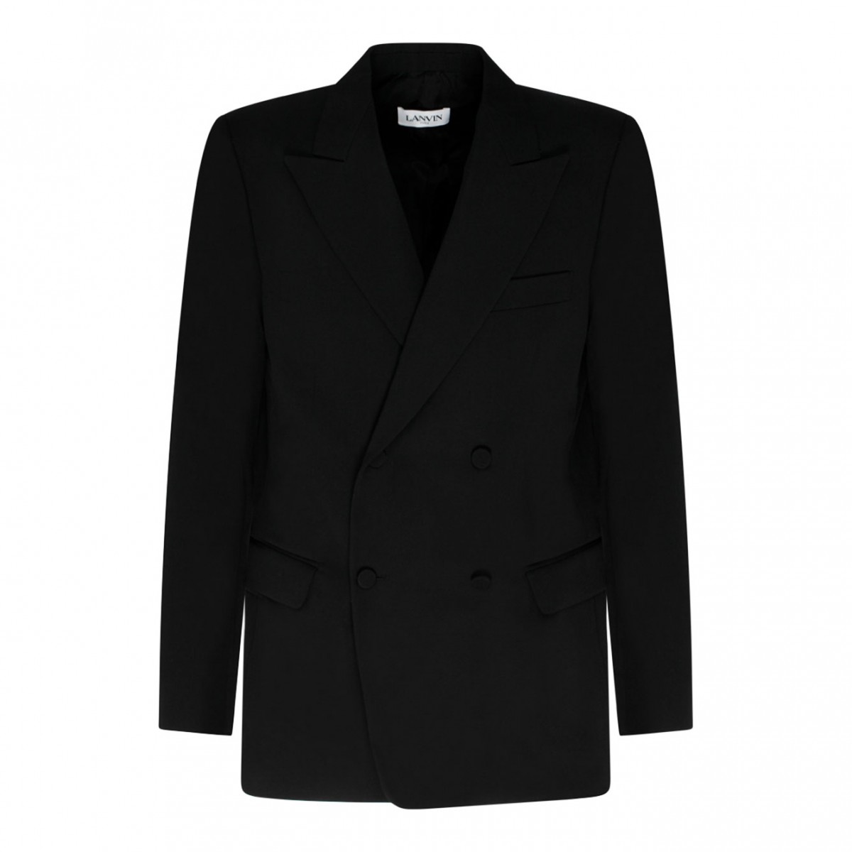 Black Wool Double Breasted Blazer
