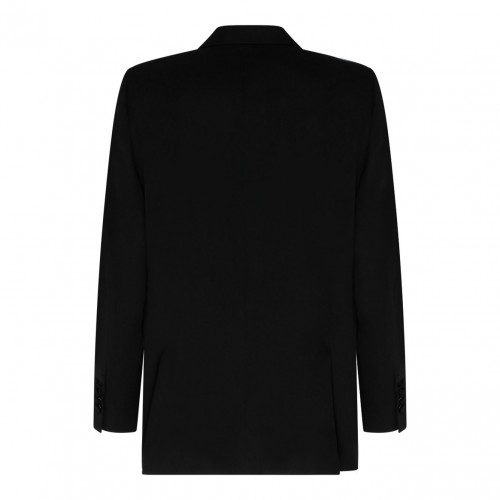 Black Wool Double Breasted Blazer