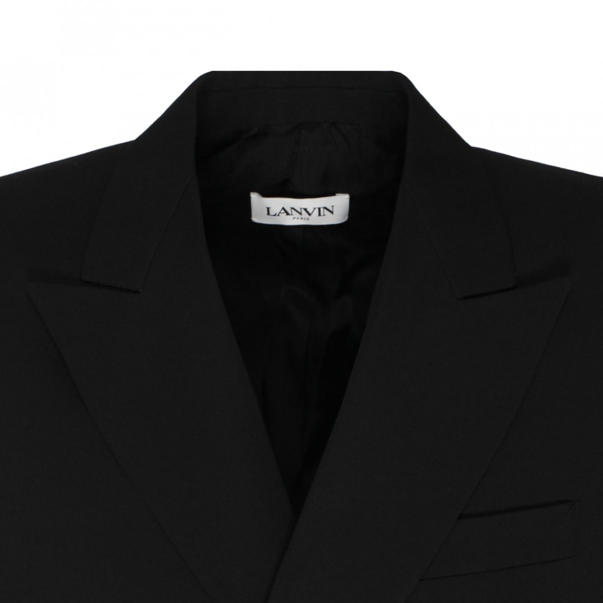 Black Wool Double Breasted Blazer