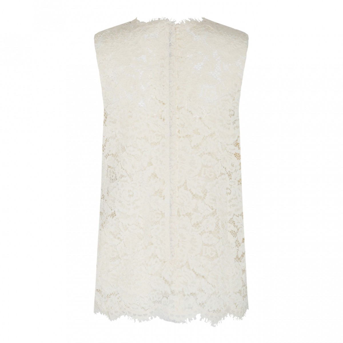 White Semi Sheer Construction Top