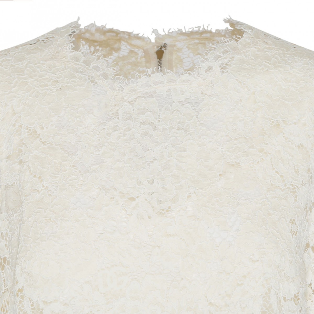 White Semi Sheer Construction Top