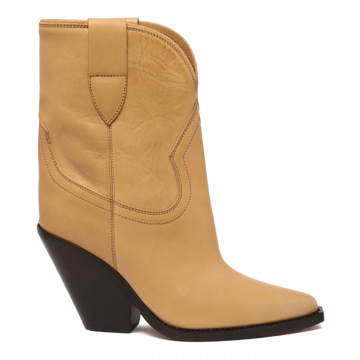 Sand Beige Leather Boots