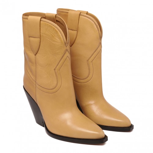 Sand Beige Leather Boots 2