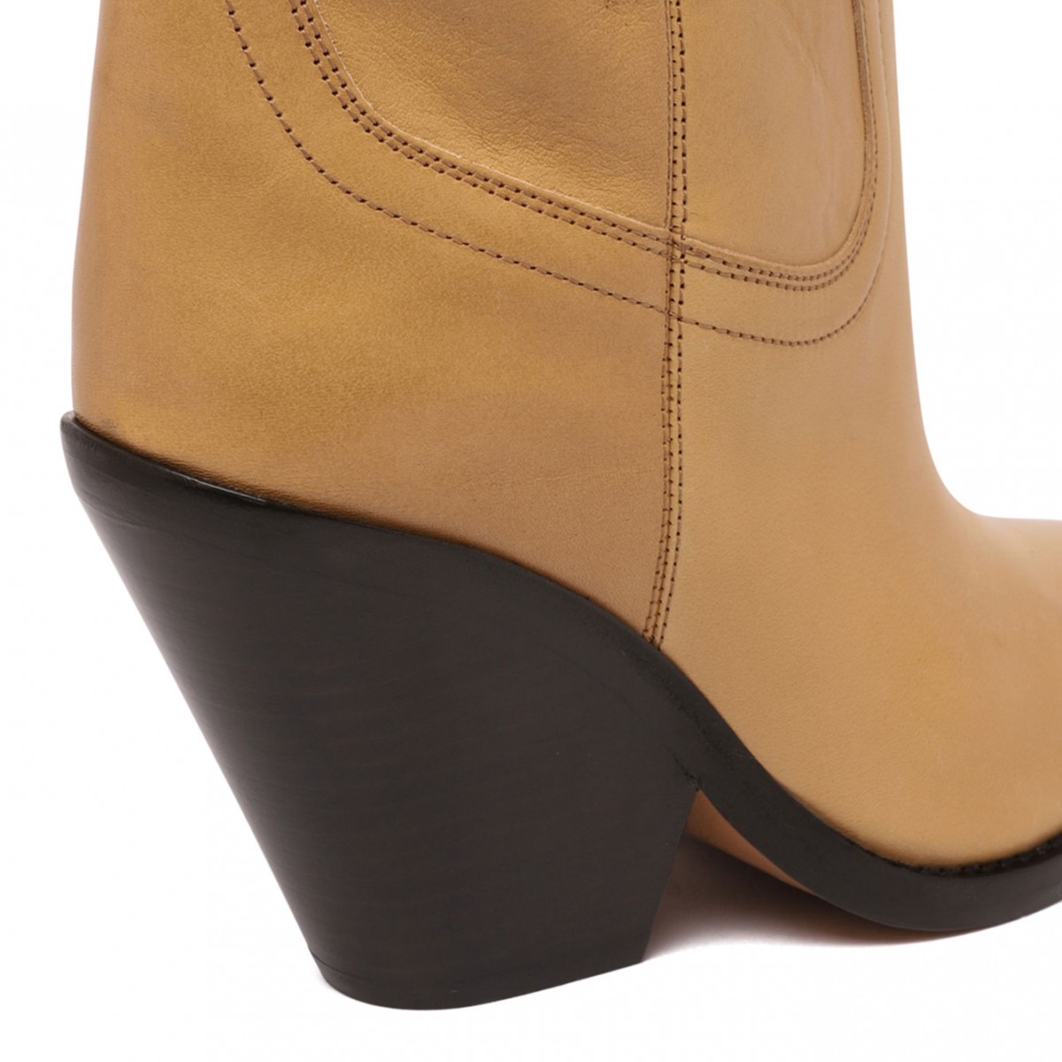 Sand Beige Leather Boots