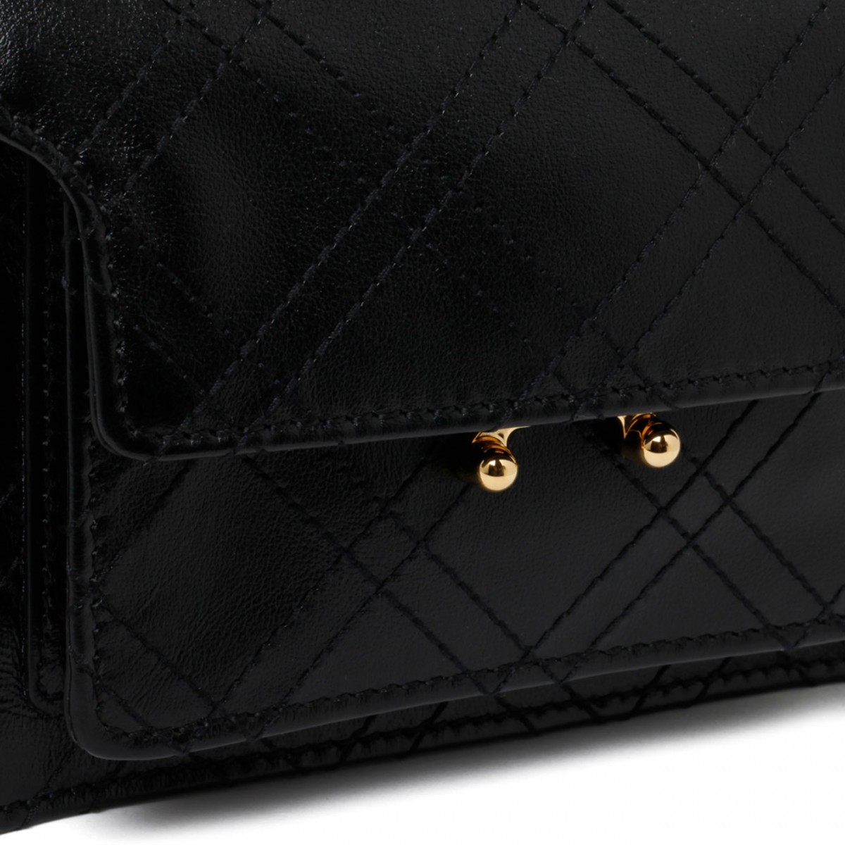 Black Calf Leather Truck Shoulder Bag