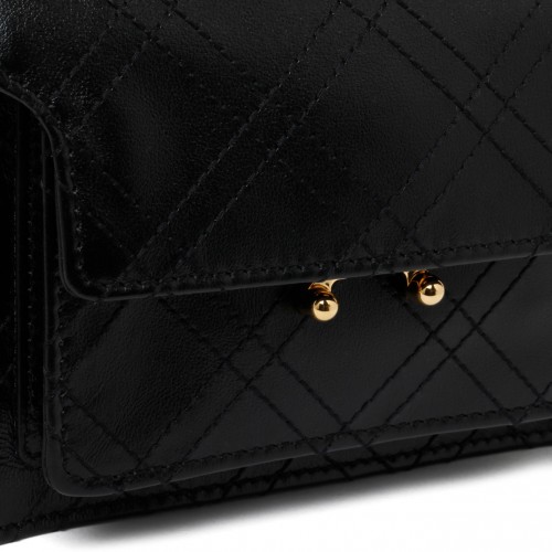 Black Calf Leather Truck Shoulder Bag