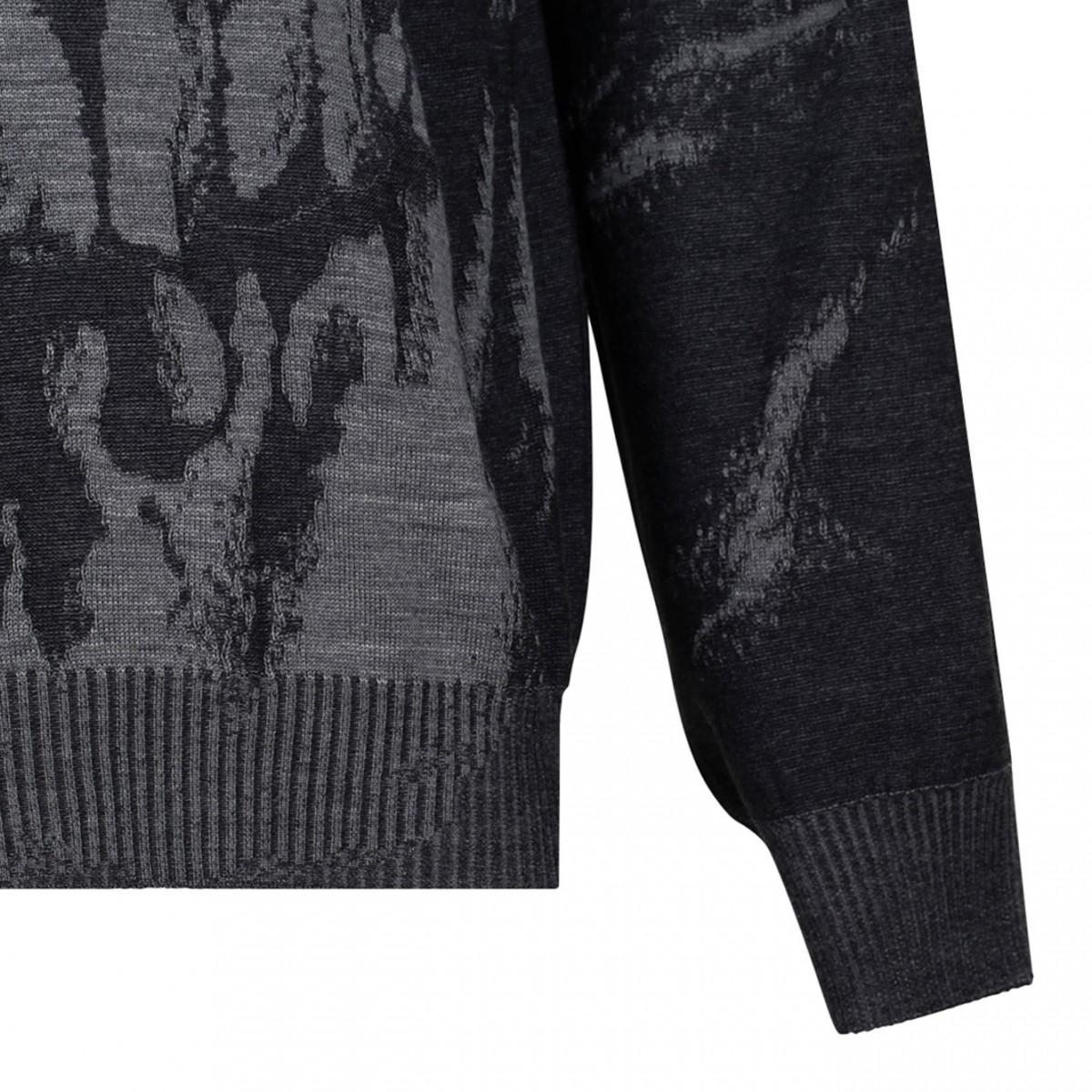 Grey Skull Intarsia Sweater