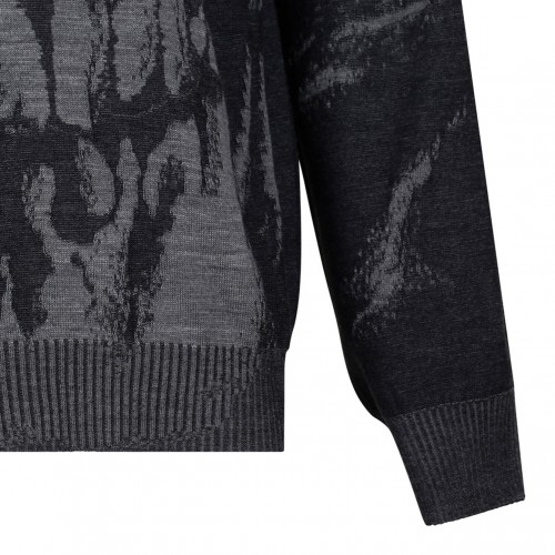 Grey Skull Intarsia Sweater
