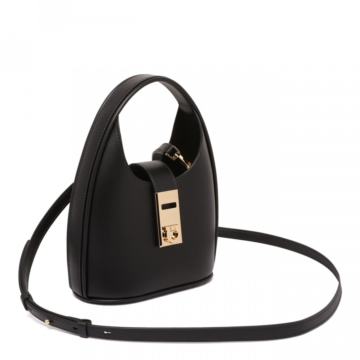Black Mini Gancinibuckle Hobo Bag