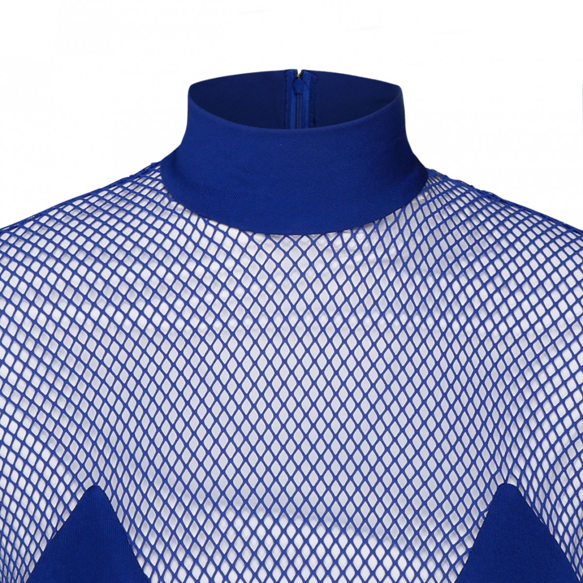 Cobalt Blue Illusion Mesh Panel Minidress