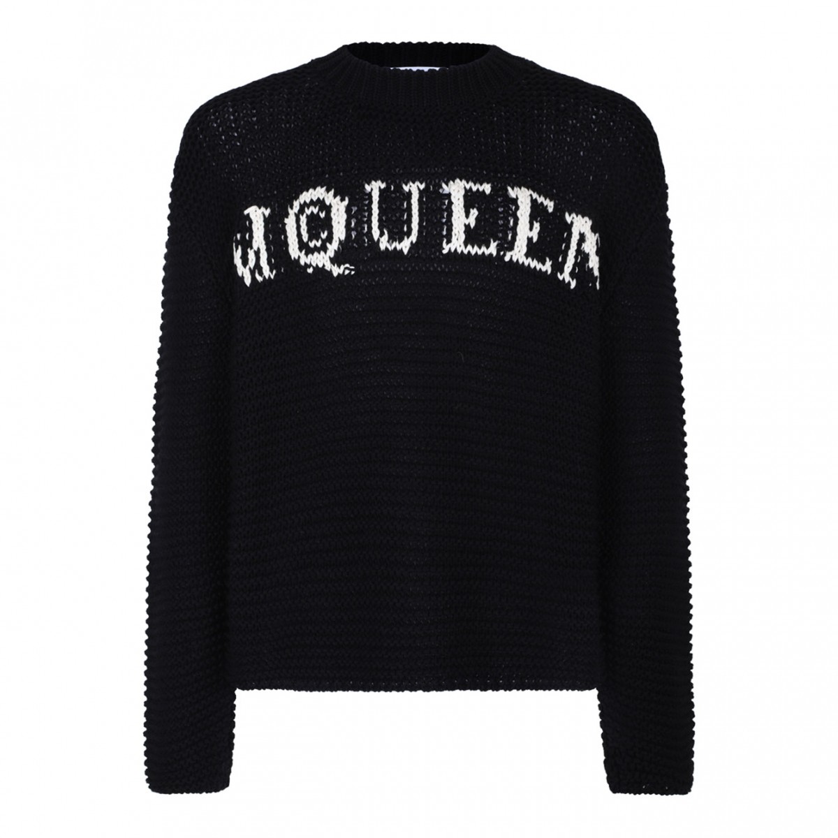 Black Logo Intarsia Sweater