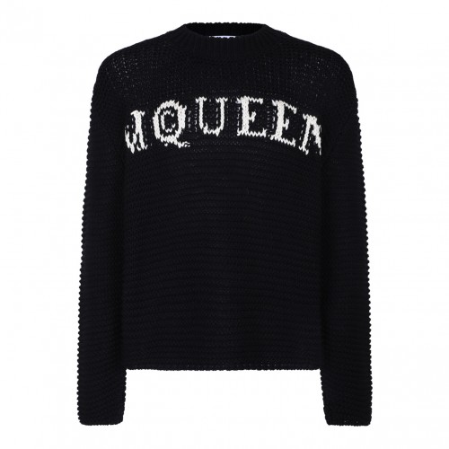 Black Logo Intarsia Sweater