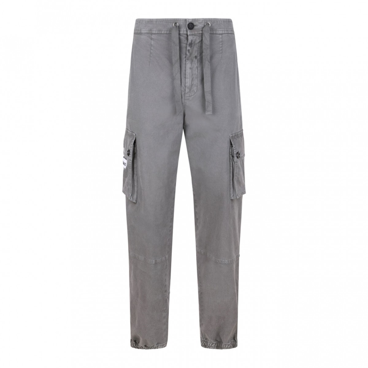 Gray Cotton Cargo Pants