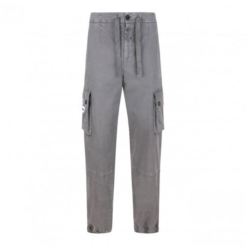 Gray Cotton Cargo Pants